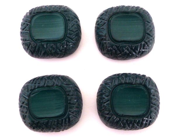 Set of 4 Dark Aqua Green Oblong Frame Small buttons