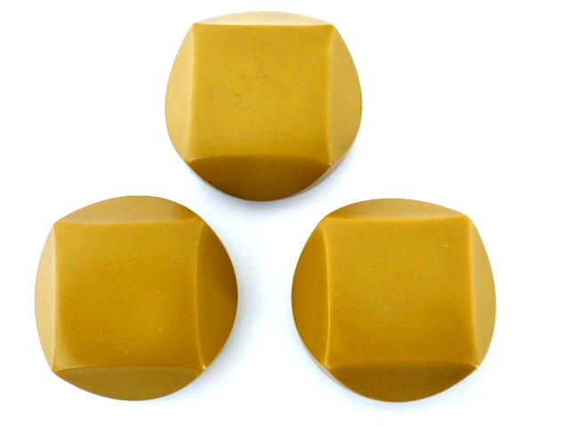 Set of 3 Light Khaki Chunky Cut Style buttons