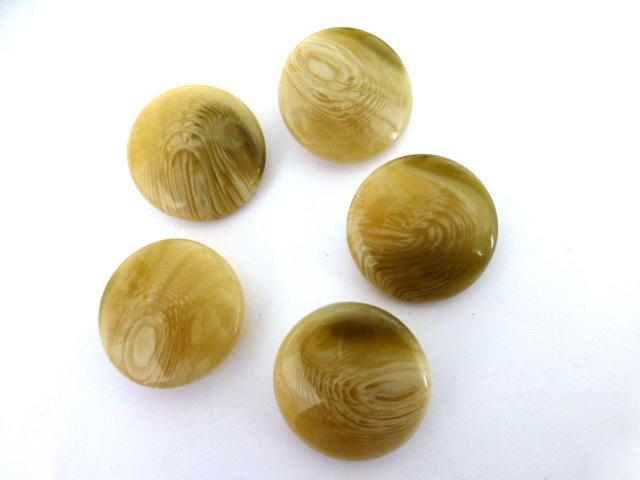 Set of 5 Green Beige Marbled buttons