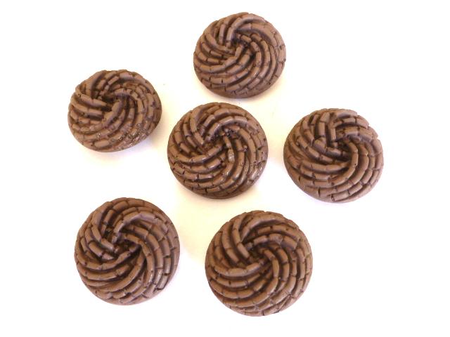 Lilac Rope Twist Domed Set of 6 Large buttons
