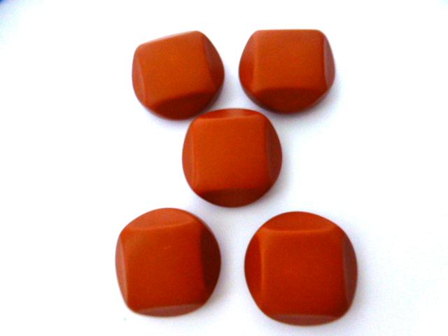 Orange Rust Chunky Cut Style Set of 5 buttons