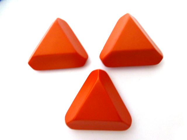 Burnt Orange Chunky Triangle Set of 3 buttons