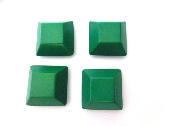 Emerald Green Chunky Square Set of 4 buttons
