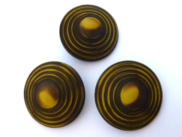Brown Yellow Extra Large Set of 3 UFO buttons