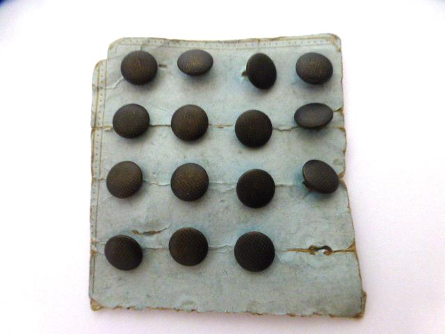 Card (15) of Tiny Antique Brass Glove buttons