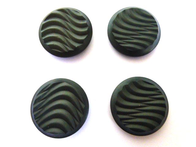 Dark Sage Green Wavy 1960’s Set of 4 buttons