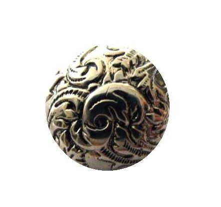 Silver Acanthus Leaf Embossed dome button