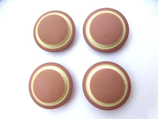 Pink Dome Cream Stripe Set of 4 buttons