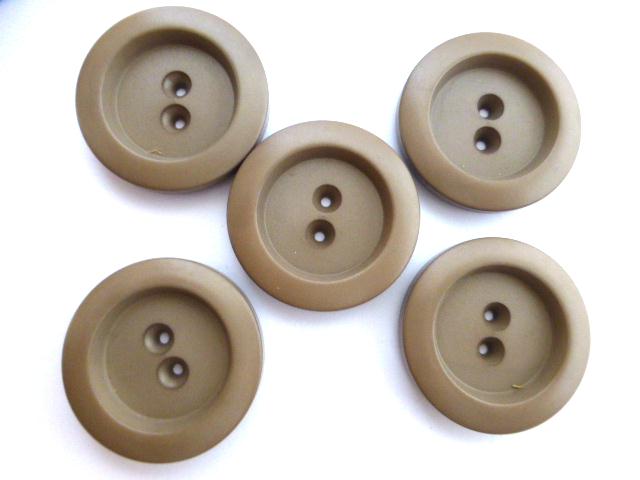 Mink Brown Extra Large Set of 5 Buttons