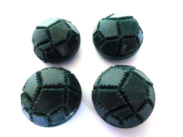 Bottle Green Set of 4 Cracked Surface Dome buttons