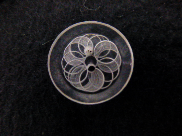 Clear Etched Lucite button