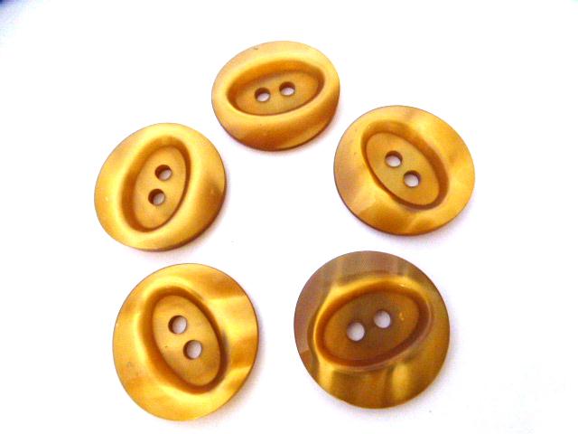 Dark Gold Nylon Glow Oval Eye Set of 5 buttons