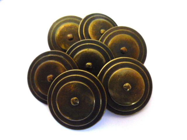 Antiqued Brass Set of 7 buttons