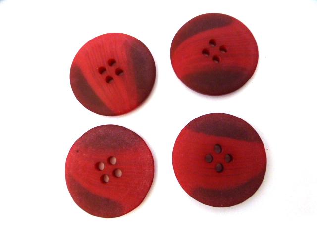 Fushia Pink Horn Grained Large 4 Hole Set of 4 buttons