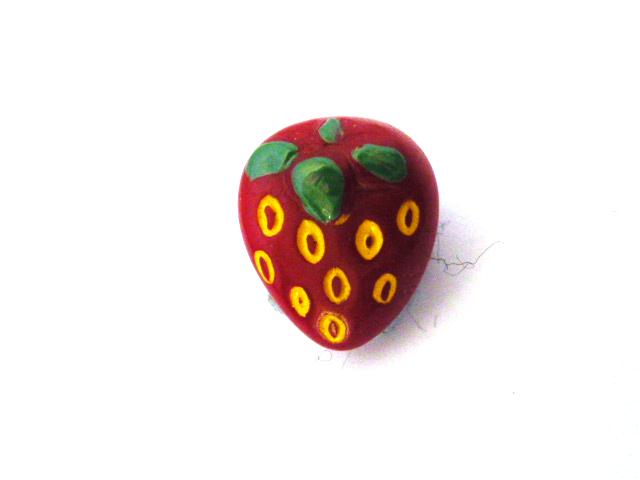 Strawberry Realistic Glass button