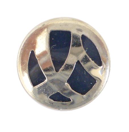 Art Deco Chrome Blue button (no.00326)