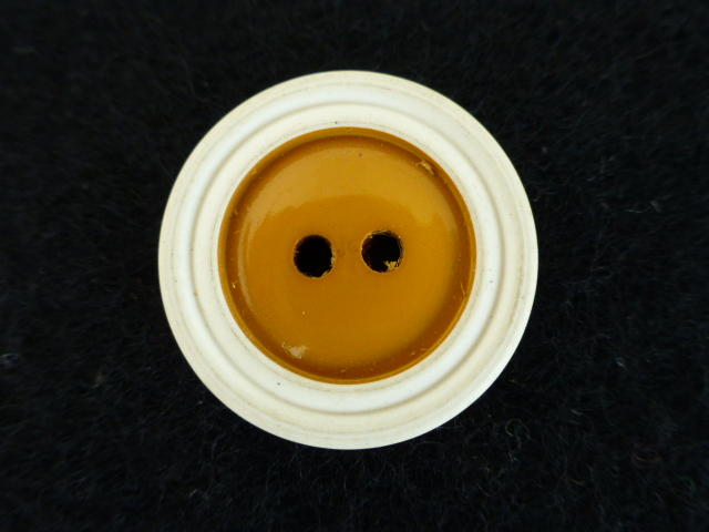 Mustard and White Stripe button (no.00336)