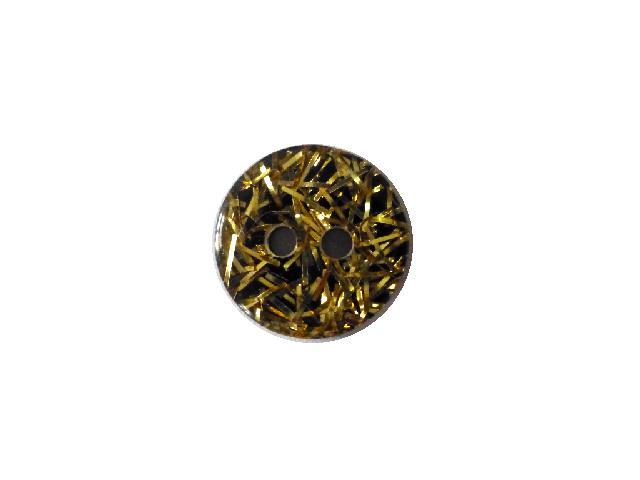 Perspex Tiny Gold Tinsel button (no.00650)