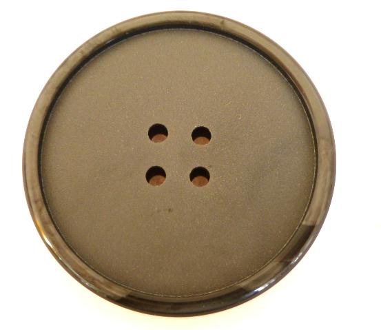 Large Dark Grey 4 hole Rim Edge button (no.00704)