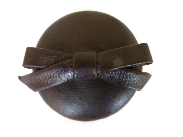 Brown Leather Bow Extra Large button