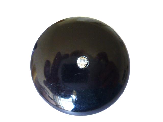 Black Diamante-centre Large Dome button (no.00846)
