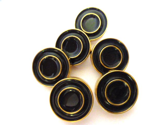 Brown and Gold Enamel Set of 6 buttons